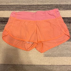 Coral and Pink Lululemon shorts
